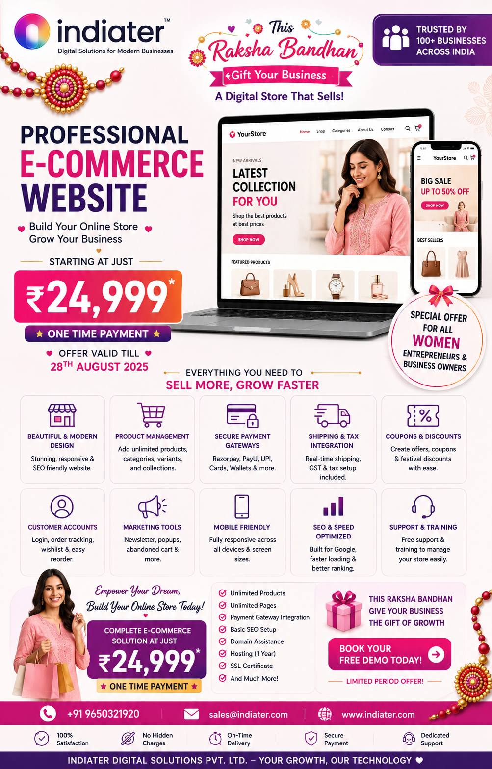 Premium E-Commerce Website Promotional Poster – Raksha Bandhan Special Offer